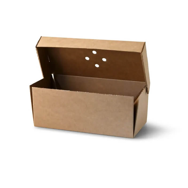 100x Burgerbox doppelt faltbar Kraftkarton braun 24,4 x 12,2 x 10,2cm