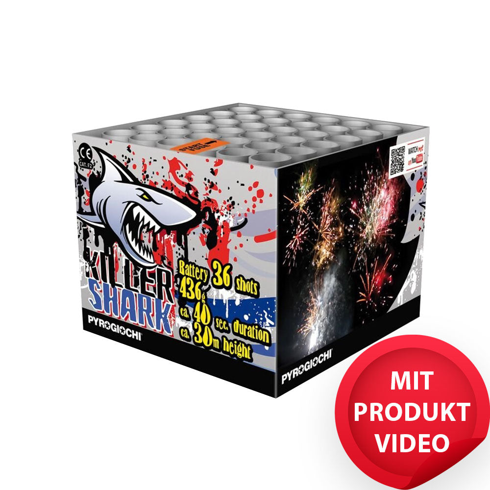 3x Killer Shark 36 Schuss 40 Sek. 25mm Kaliber
