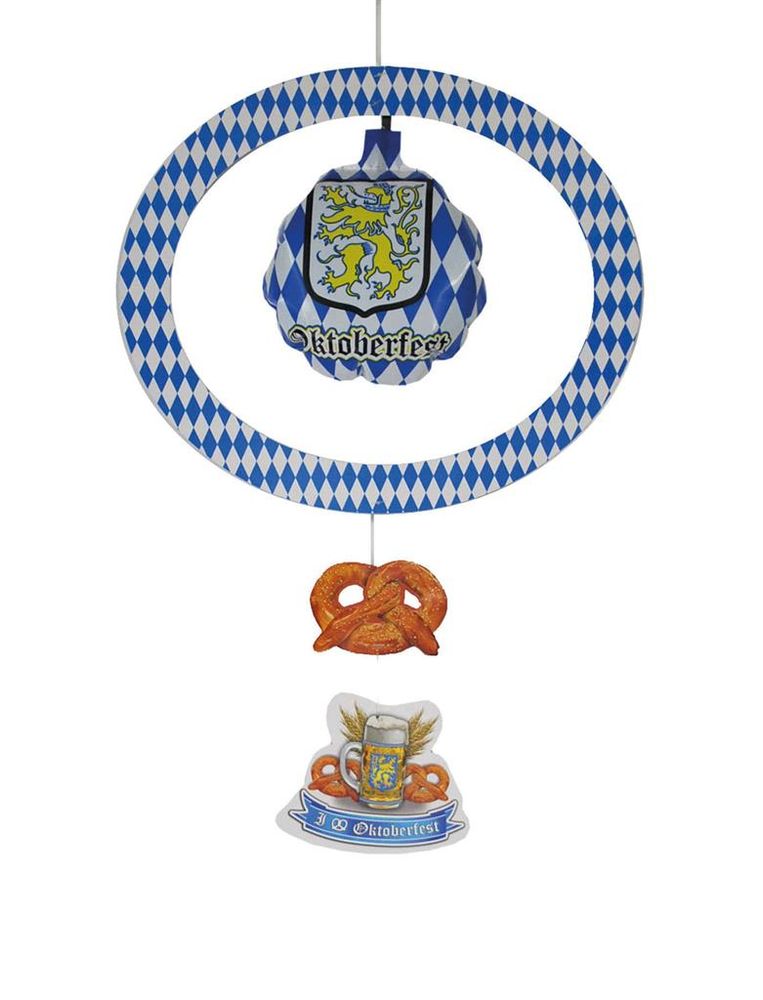 Oktoberfest Dekoaufhänger Bier & Brezel 50cm lang