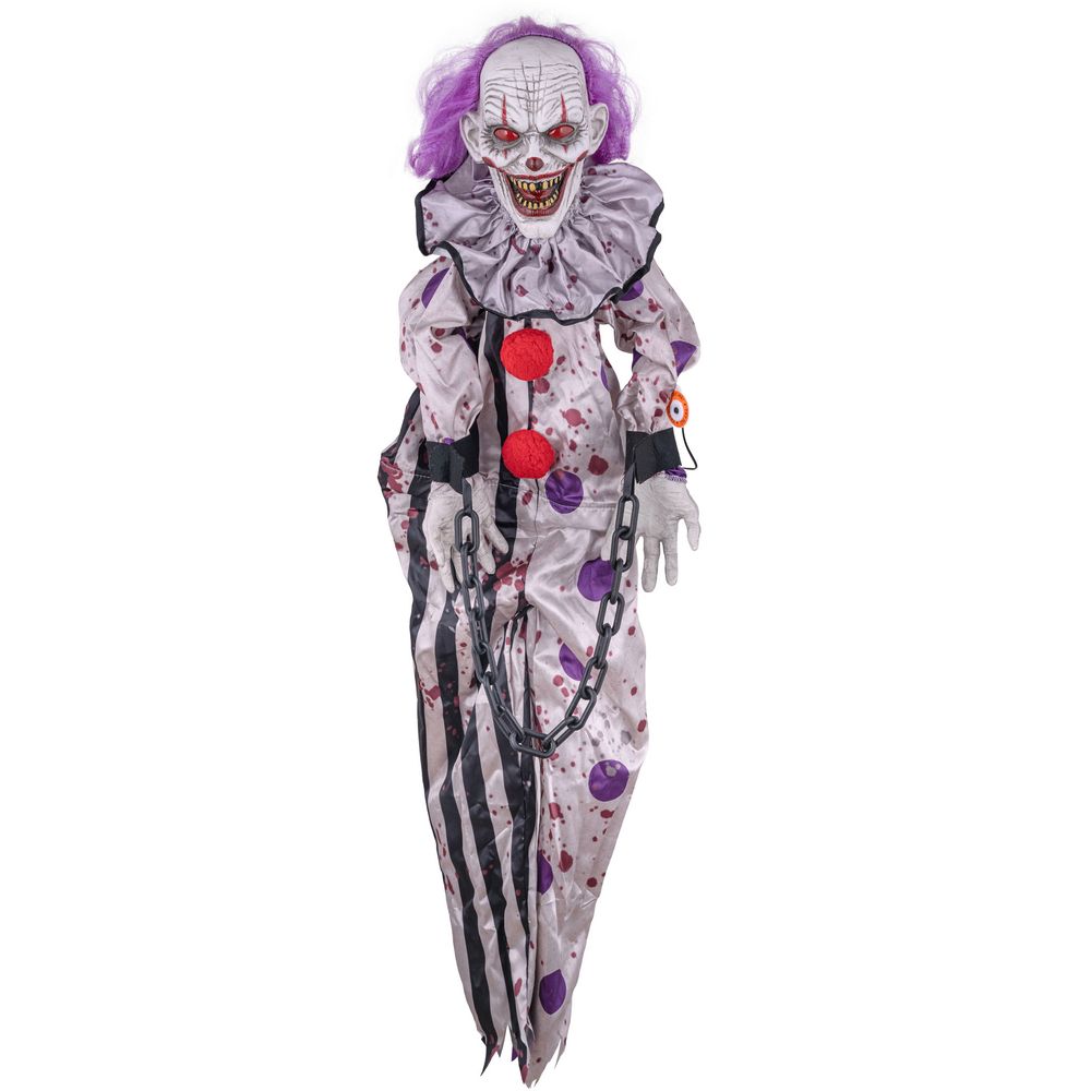 Horror Clown 150cm hängend Licht/ Sound/ Bewegung