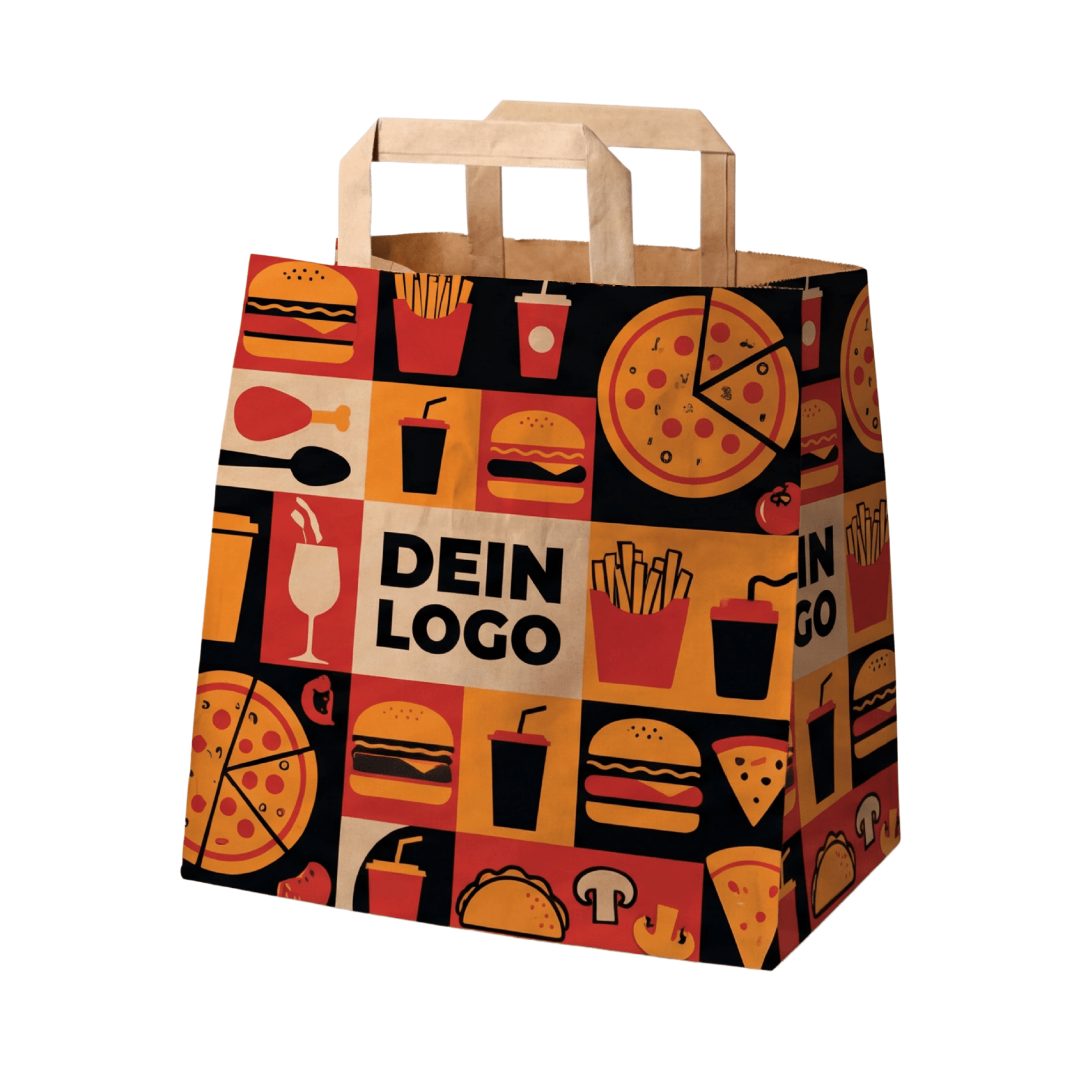 Papiertragetasche 22x10x28cm 1 - 4 farb. dein Design, ≤100% Druckfläche