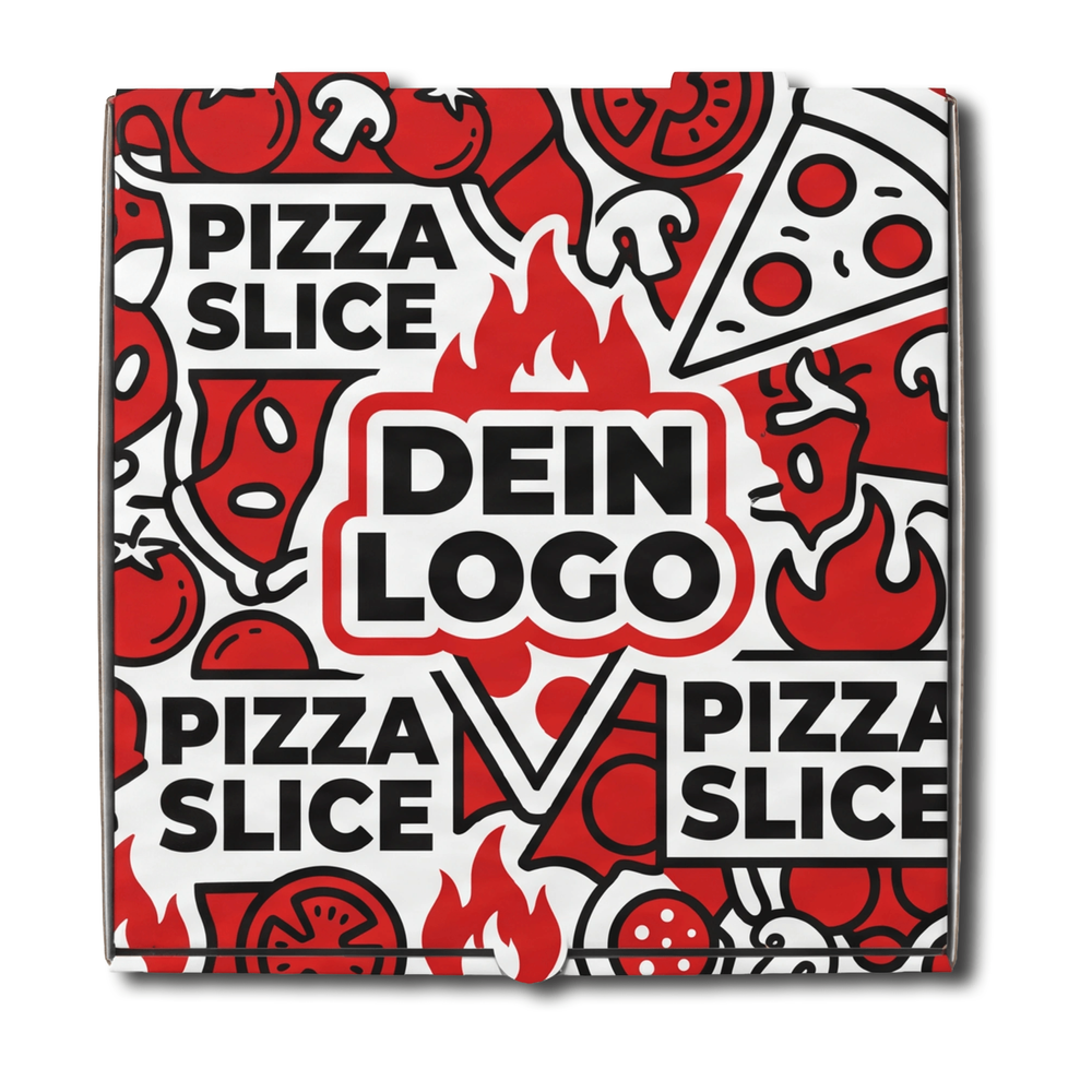 New York Pizzakarton Weiß 1 - 4 farb. dein Design, ≤100% Druckfläche