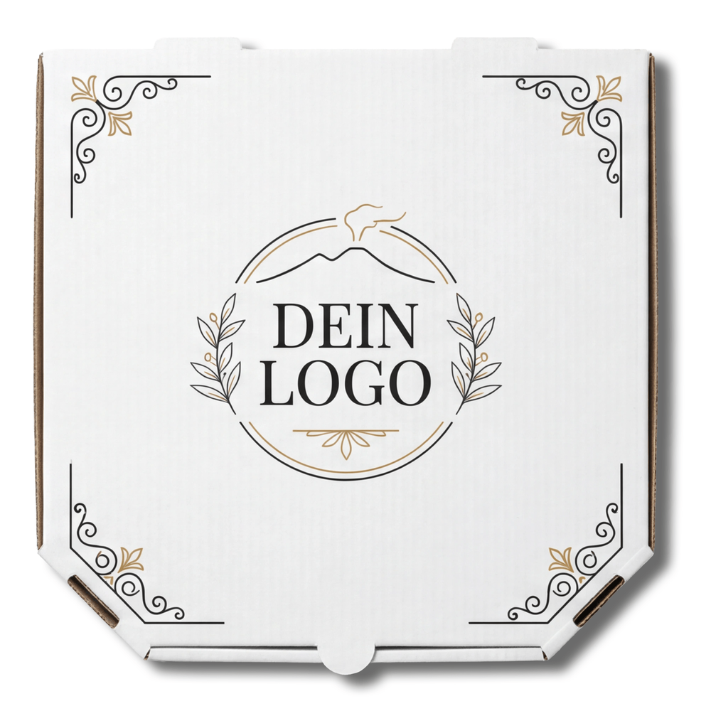 Treviso Pizzakarton Weiß 1 - 4 farb. dein Design, ≤35% Druckfläche