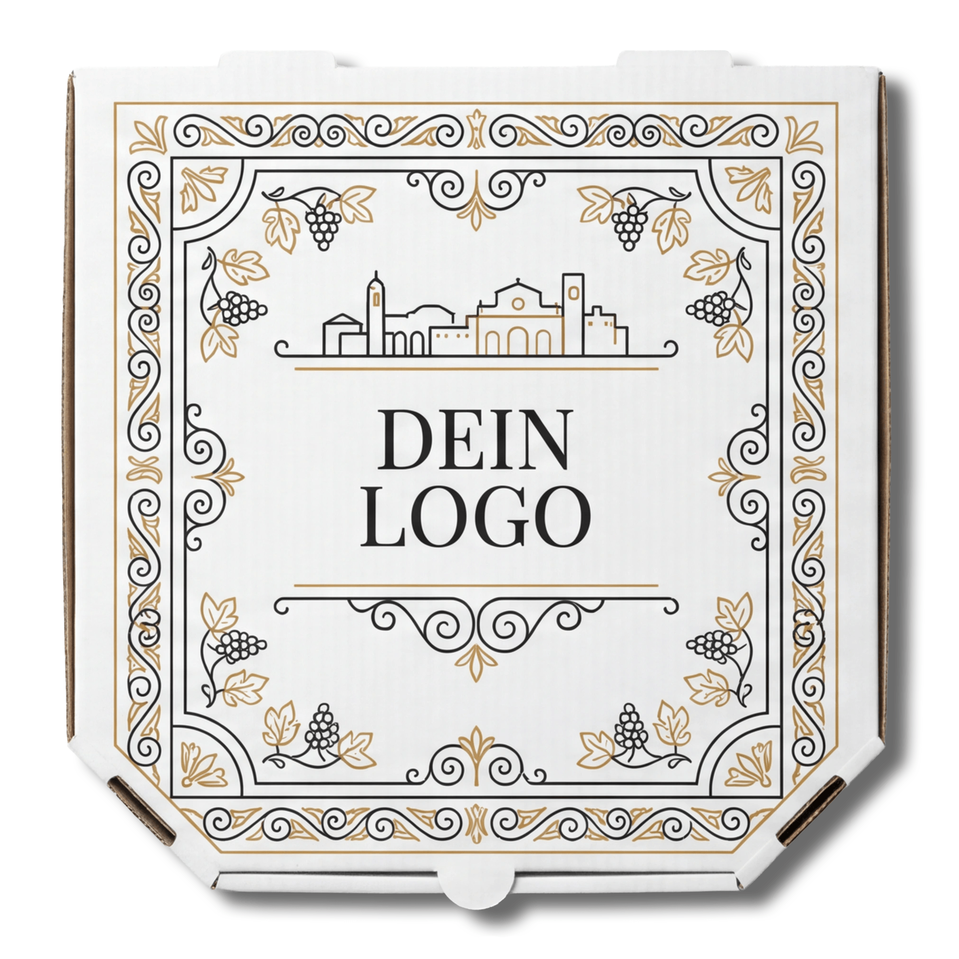 Treviso Pizzakarton Weiß 1 - 4 farb. dein Design, ≤70% Druckfläche