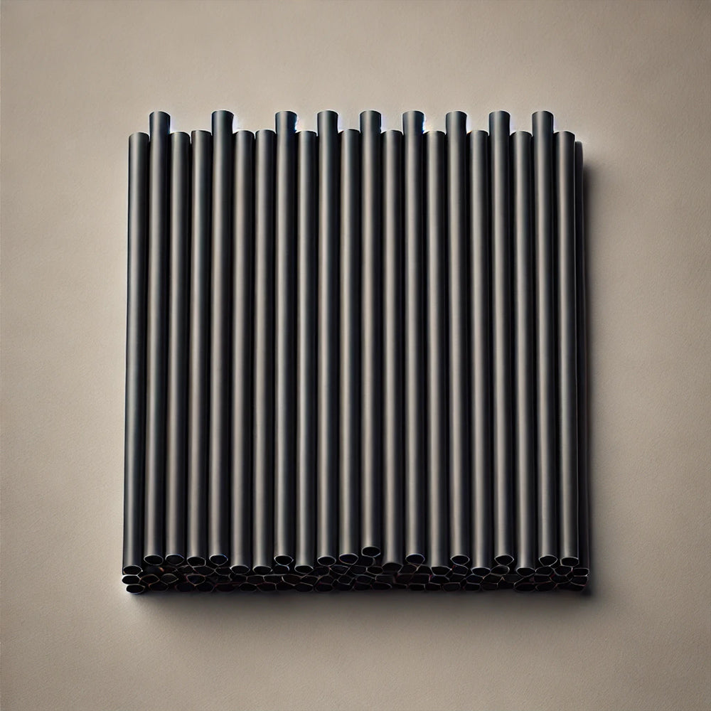 8.000x schwarze Caipi Plastik-Mehrweg-Trinkhalme 220 x 7mm Ø