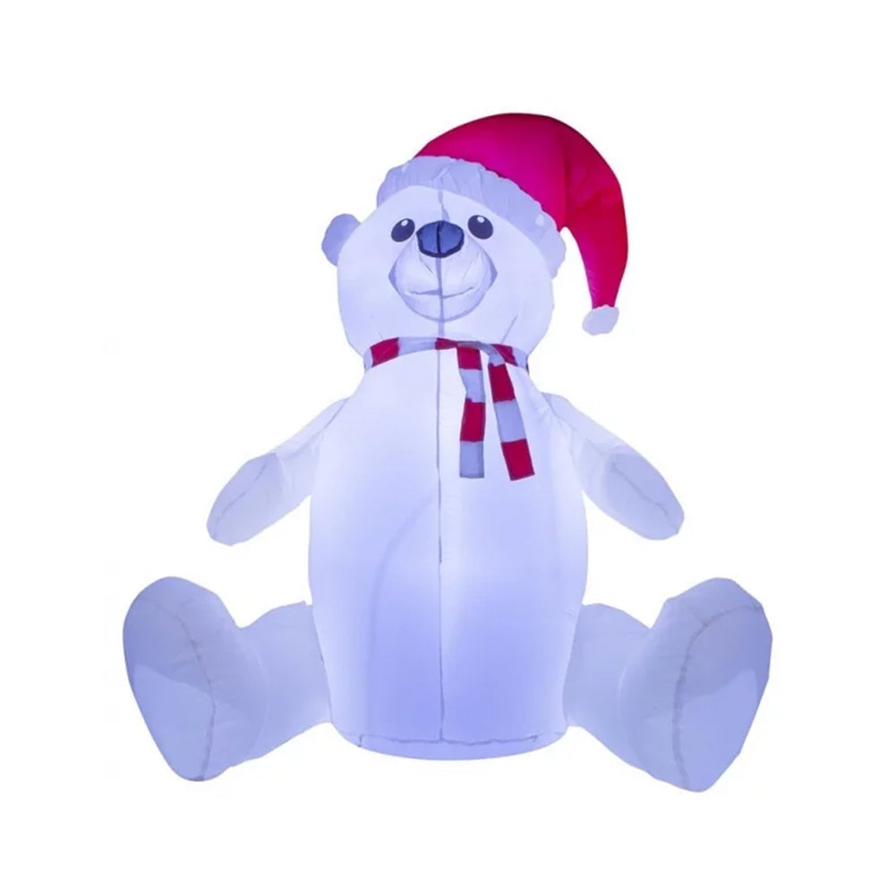 Schneebär sitzend 180cm Licht/ Aufblasbar