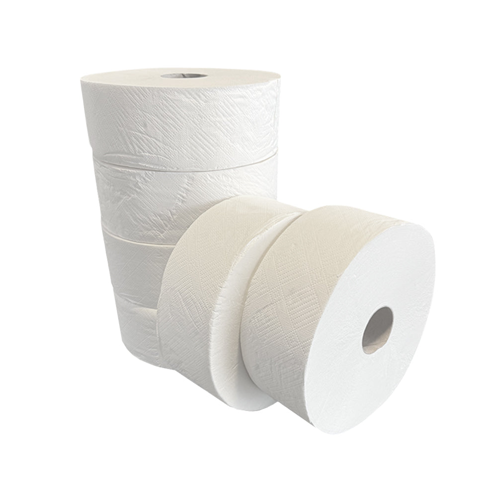 6x Jumborolle Toilettenpapier Rollen 2-lag. 300m weiß