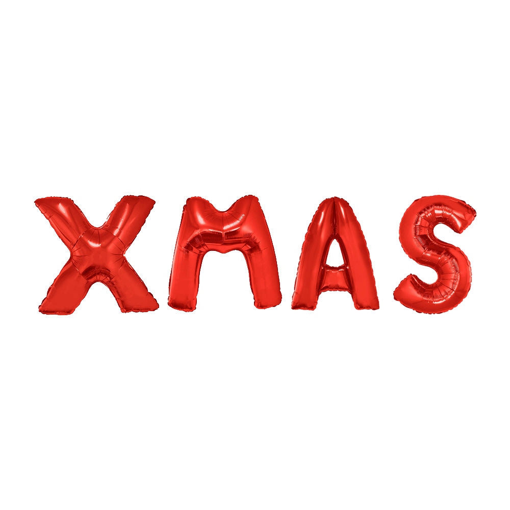 Folienballon XMAS Schriftzug 40cm rot metallic