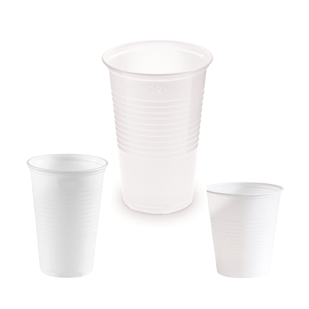 3.000x Becher aus PP weiß versch. Größen 150-200ml