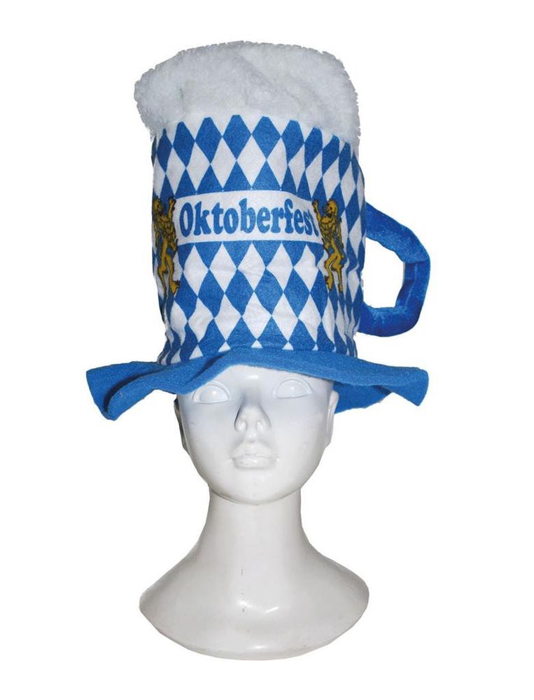 Flauschiger Bayernhut aus Plüsch Erwachsenengröße Oktoberfest