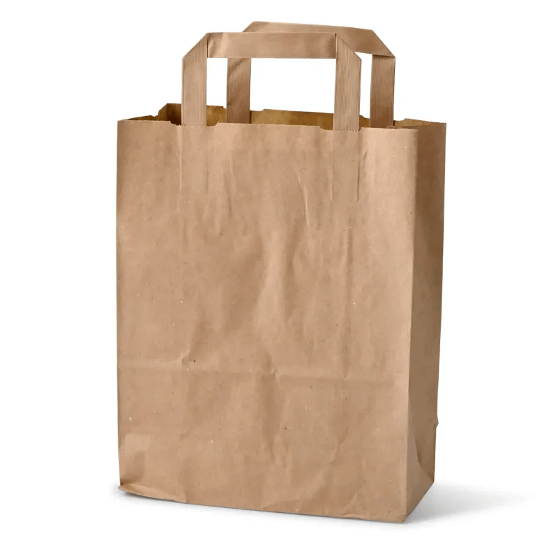 250x Papiertragetaschen 18x8x22cm Kraftpapier braun 70g/m XS