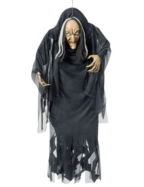 Riesenhexe schwarz / weiss 140cm hängend