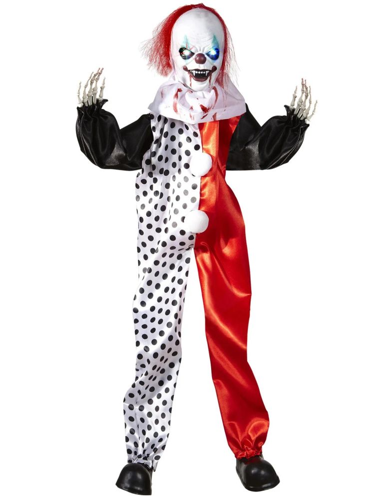 Horror Clown mit leuchtenden Augen 90 cm