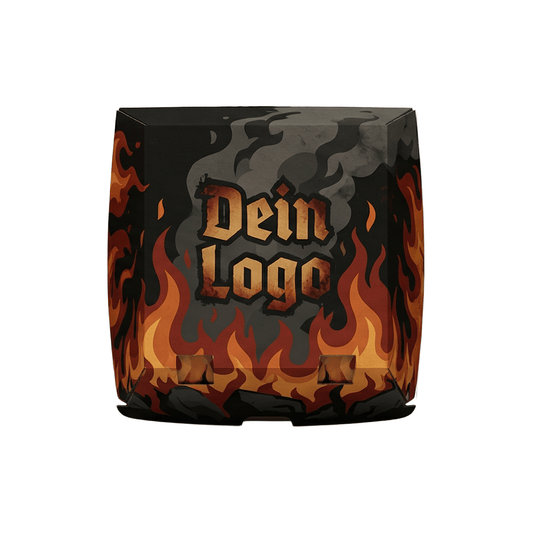 Burgerbox Kraftkarton 13 x 14 x 8cm Braun 1 - 4 Farb. dein Design 100% Druckfläche