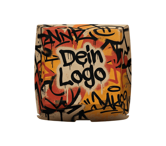 Burgerbox Kraftkarton 13 x 14 x 8cm Braun 1 - 4 Farb. dein Design 100% Druckfläche