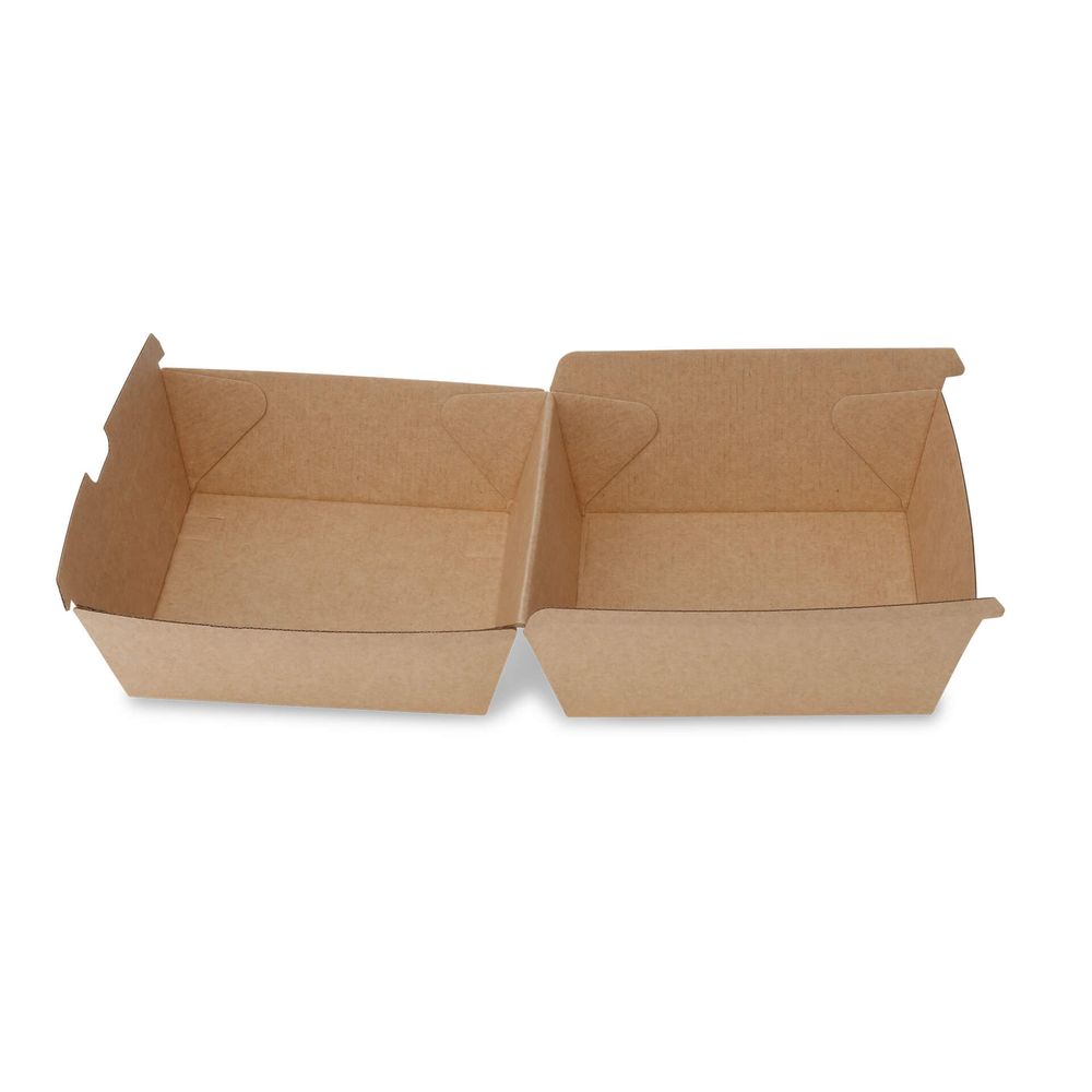 200x Burgerboxen Kraftkarton braun 16,8 x 15,8 x 9,8cm