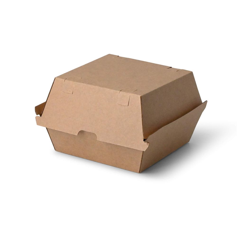 200x Burgerboxen Kraftkarton braun 16,8 x 15,8 x 9,8cm