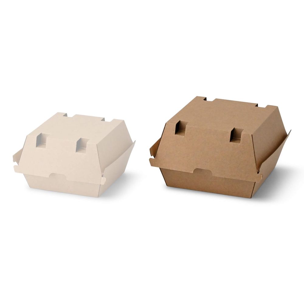 200x Burgerboxen Kraftkarton braun 16,8 x 15,8 x 9,8cm