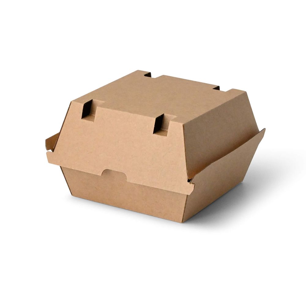 200x Burgerboxen Kraftkarton braun 16,8 x 15,8 x 9,8cm
