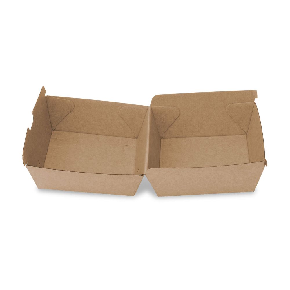 250x Burgerboxen Kraftkarton braun 13 x 14 x 8cm