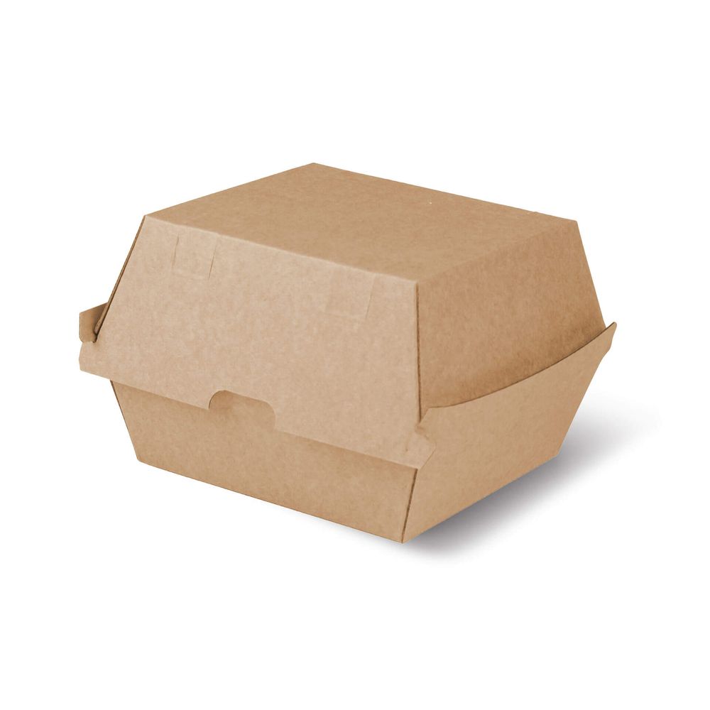 250x Burgerboxen Kraftkarton braun 13 x 14 x 8cm
