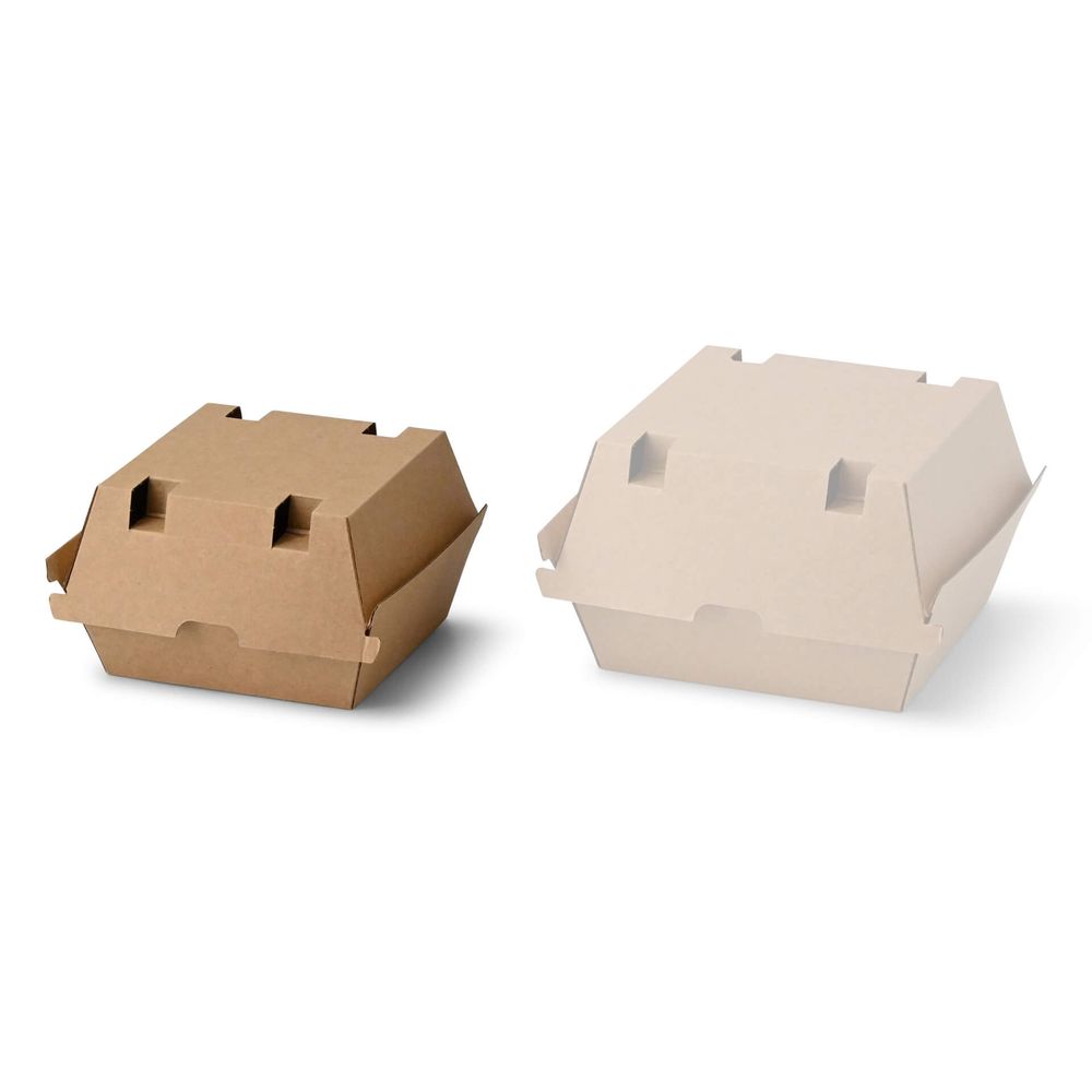 250x Burgerboxen Kraftkarton braun 13 x 14 x 8cm
