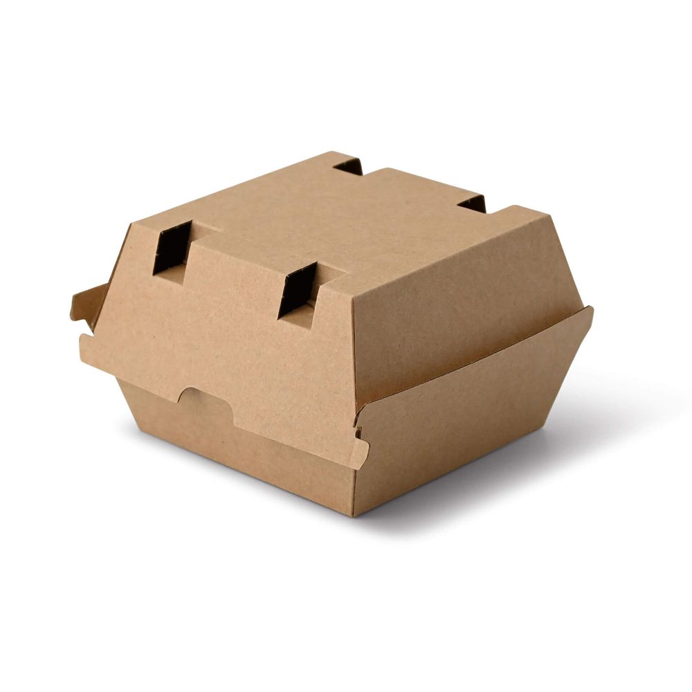 250x Burgerboxen Kraftkarton braun 13 x 14 x 8cm