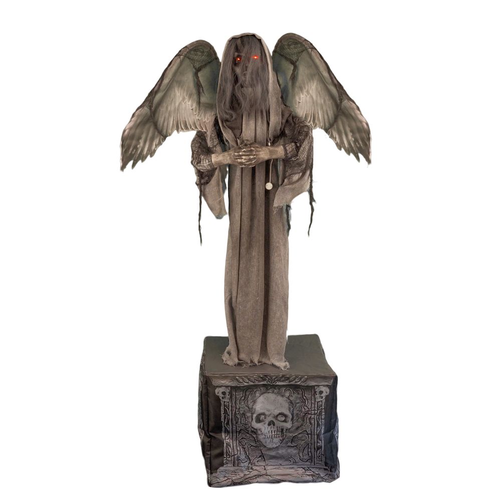Dämonischer Engel auf Grabstein 168cm Licht/ Sound/ Bewegung