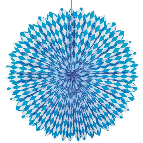 Oktoberfest Deko Rosette mit Rautenmuster 75cm Ø B1