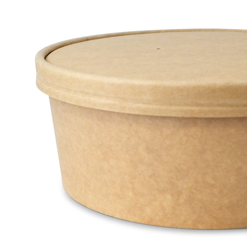 300x Kartondeckel für Kraft-/ Salatschale braun 184mm