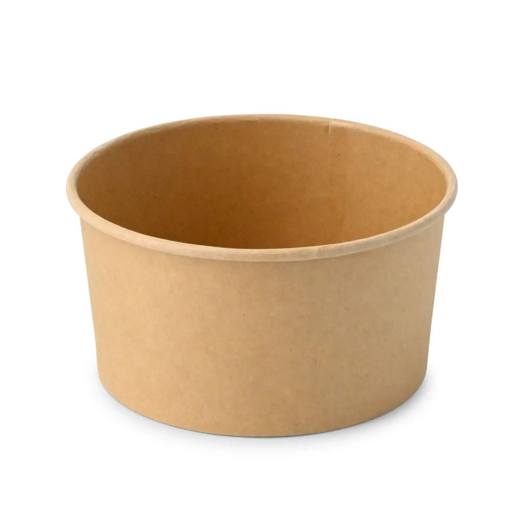 300x Karton-/ Salatschalen Pappe braun (beschichtet) versch. Größen rund