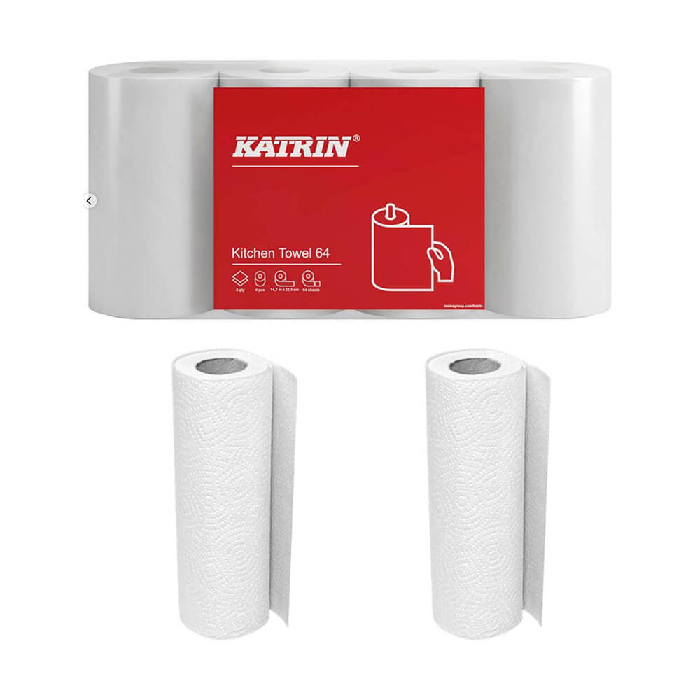 32x Küchenrolle 2-lag. 64x Blatt Zellstoff weiß - Katrin