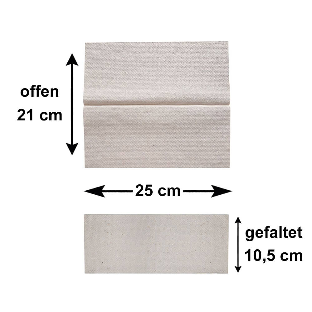 5.000x Papierhandtücher naturweiss 1-lag. Recycling, V / ZZ Falz