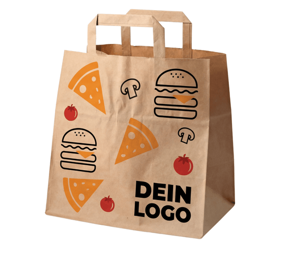 Papiertragetasche 22x10x28cm 1 - 4 farb. dein Design, ≤30% Druckfläche
