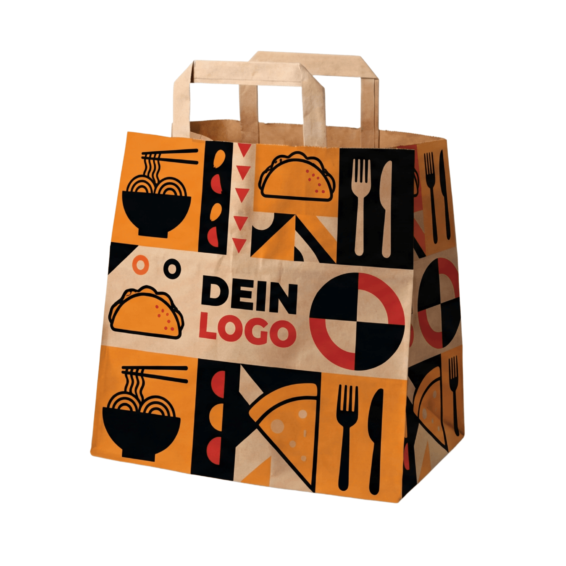 Papiertragetasche 22x10x28cm 1 - 4 farb. dein Design, ≤50% Druckfläche