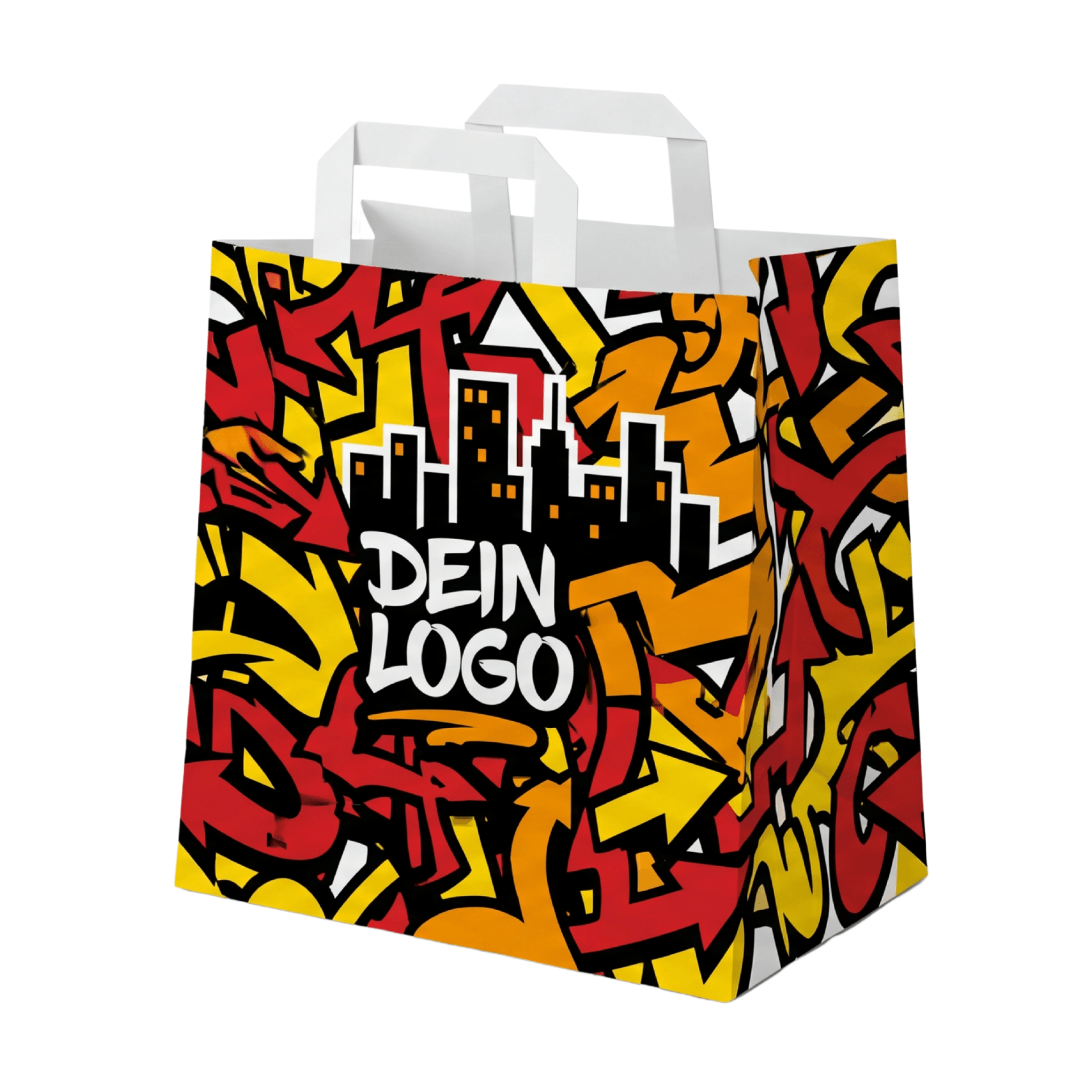 Papiertragetasche 22x10x28cm 1 - 4 farb. dein Design, ≤100% Druckfläche