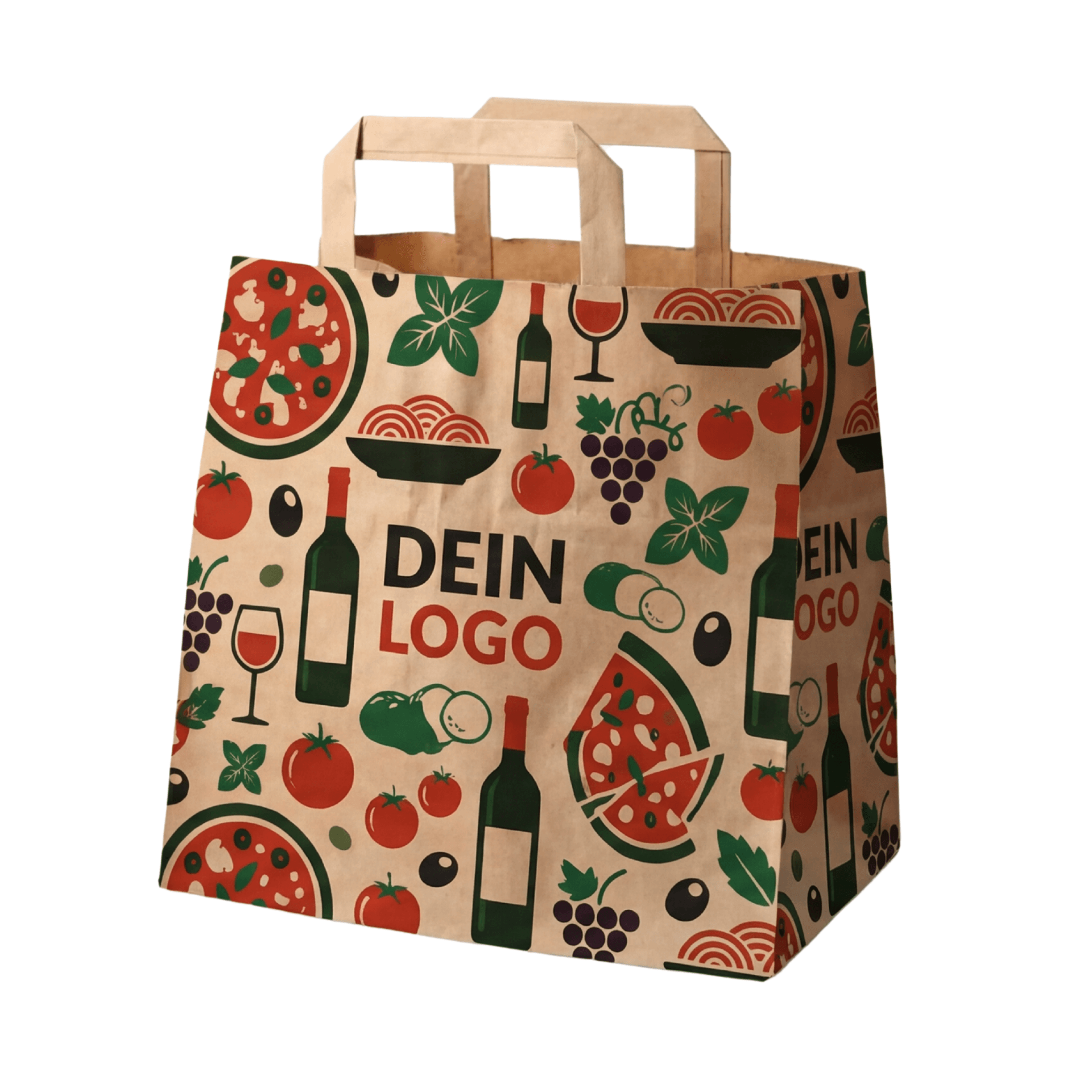 Papiertragetasche 26x17x25cm 1 - 4 farb. dein Design, ≤100% Druckfläche