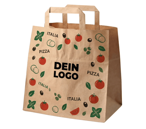Papiertragetasche 26x17x25cm 1 - 4 farb. dein Design, ≤30% Druckfläche