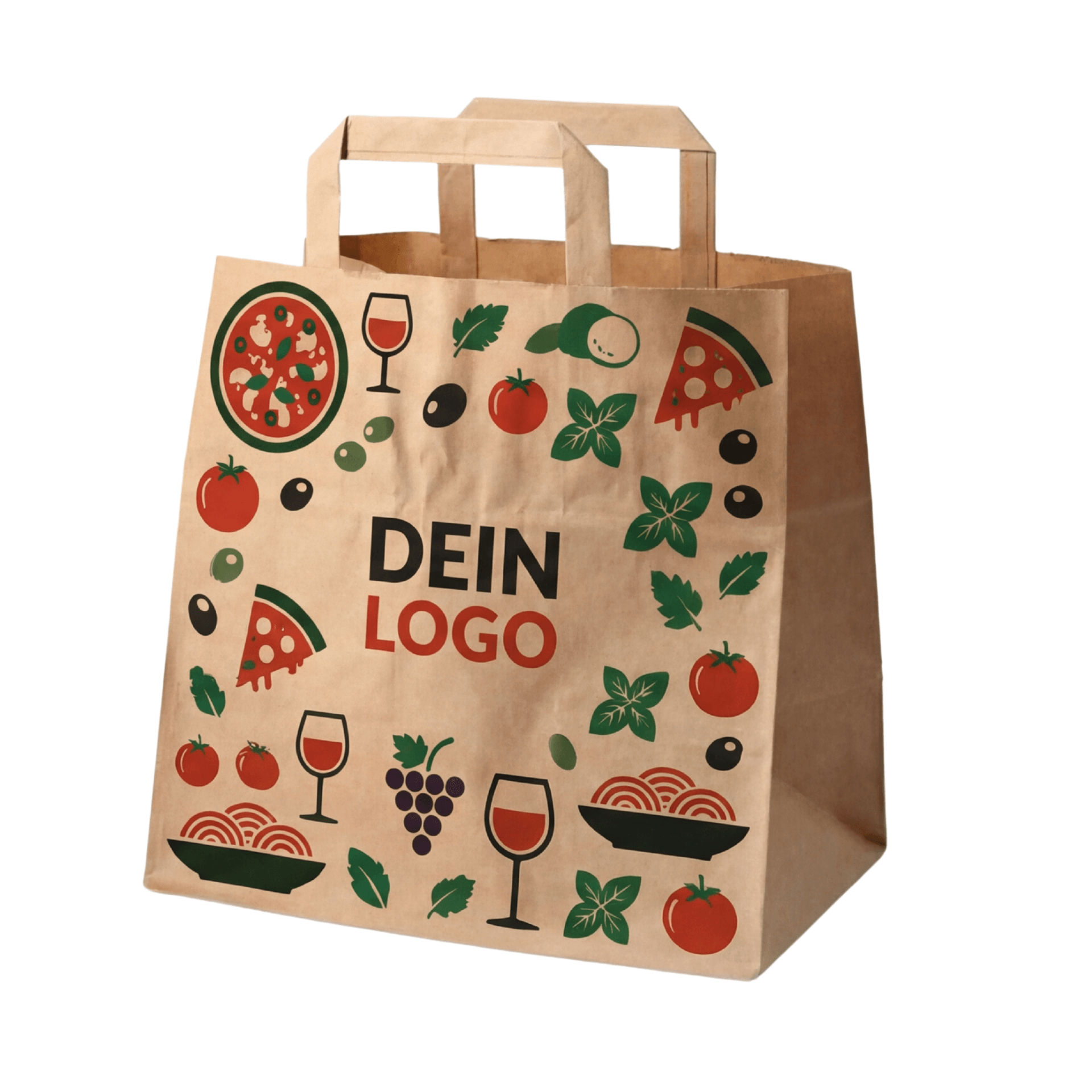 Papiertragetasche 26x17x25cm 1 - 4 farb. dein Design, ≤50% Druckfläche