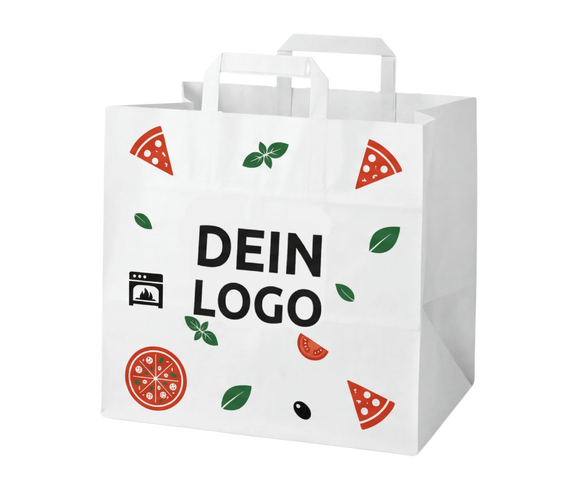 Papiertragetasche 26x17x25cm 1 - 4 farb. dein Design, ≤30% Druckfläche