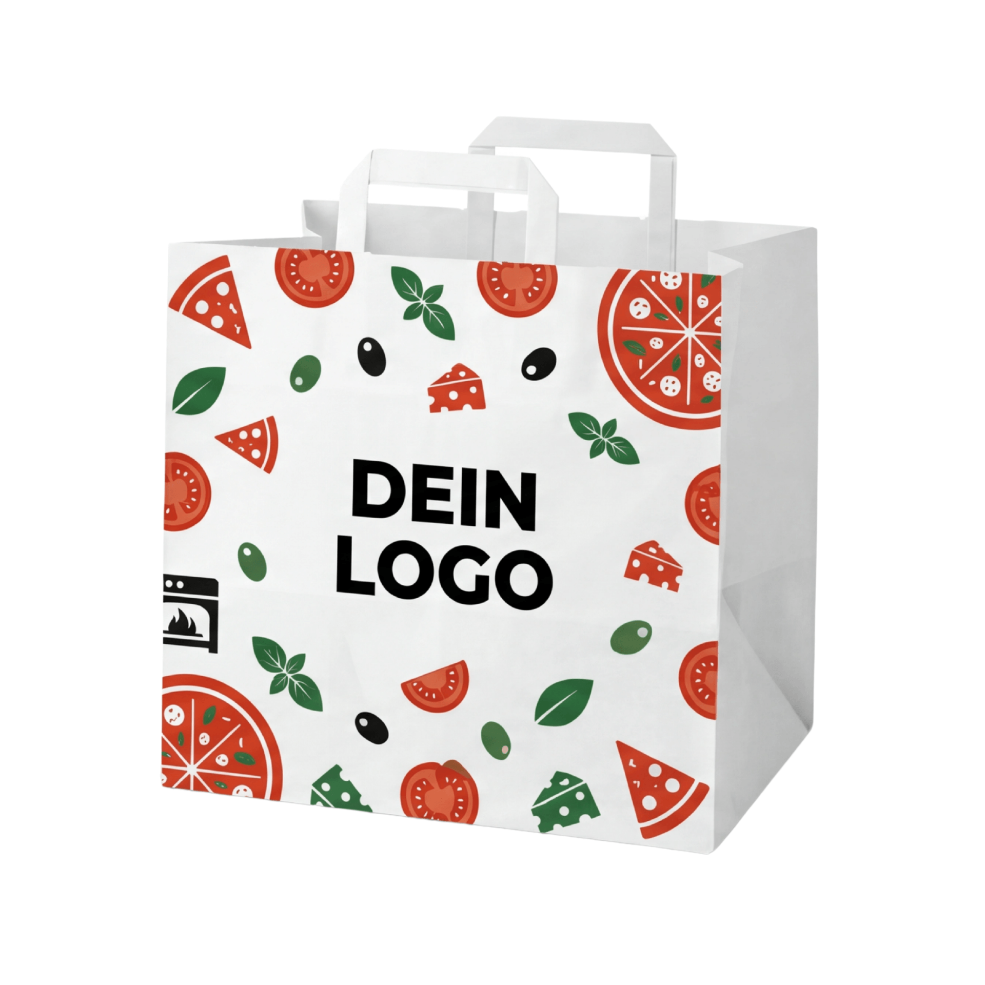 Papiertragetasche 26x17x25cm 1 - 4 farb. dein Design, ≤50% Druckfläche