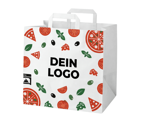 Papiertragetasche 26x17x25cm 1 - 4 farb. dein Design, ≤50% Druckfläche