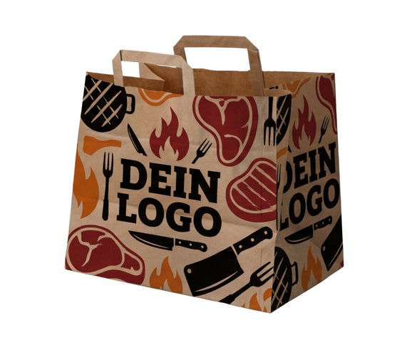 Papiertragetasche 32x17x27cm 1 - 4 farb. dein Design, ≤100% Druckfläche