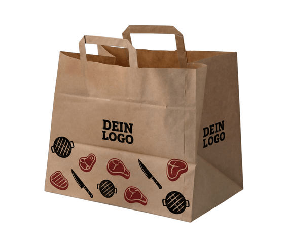 Papiertragetasche 32x17x27cm 1 - 4 farb. dein Design, ≤30% Druckfläche