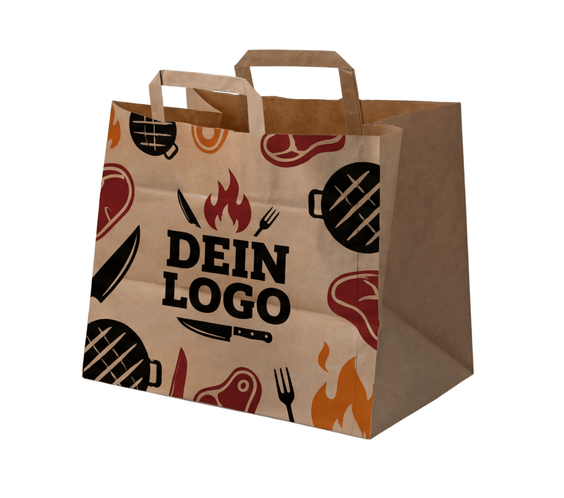 Papiertragetasche 32x17x27cm 1 - 4 farb. dein Design, ≤50% Druckfläche