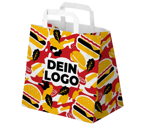 Papiertragetasche 32x17x27cm 1 - 4 farb. dein Design, ≤100% Druckfläche