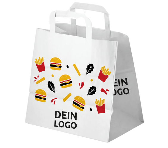 Papiertragetasche 32x17x27cm 1 - 4 farb. dein Design, ≤30% Druckfläche