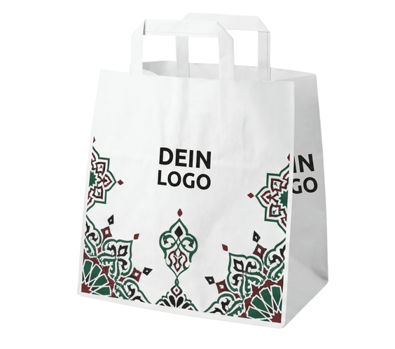 Papiertragetasche 32x22x24cm 1 - 4 farb. dein Design, ≤30% Druckfläche