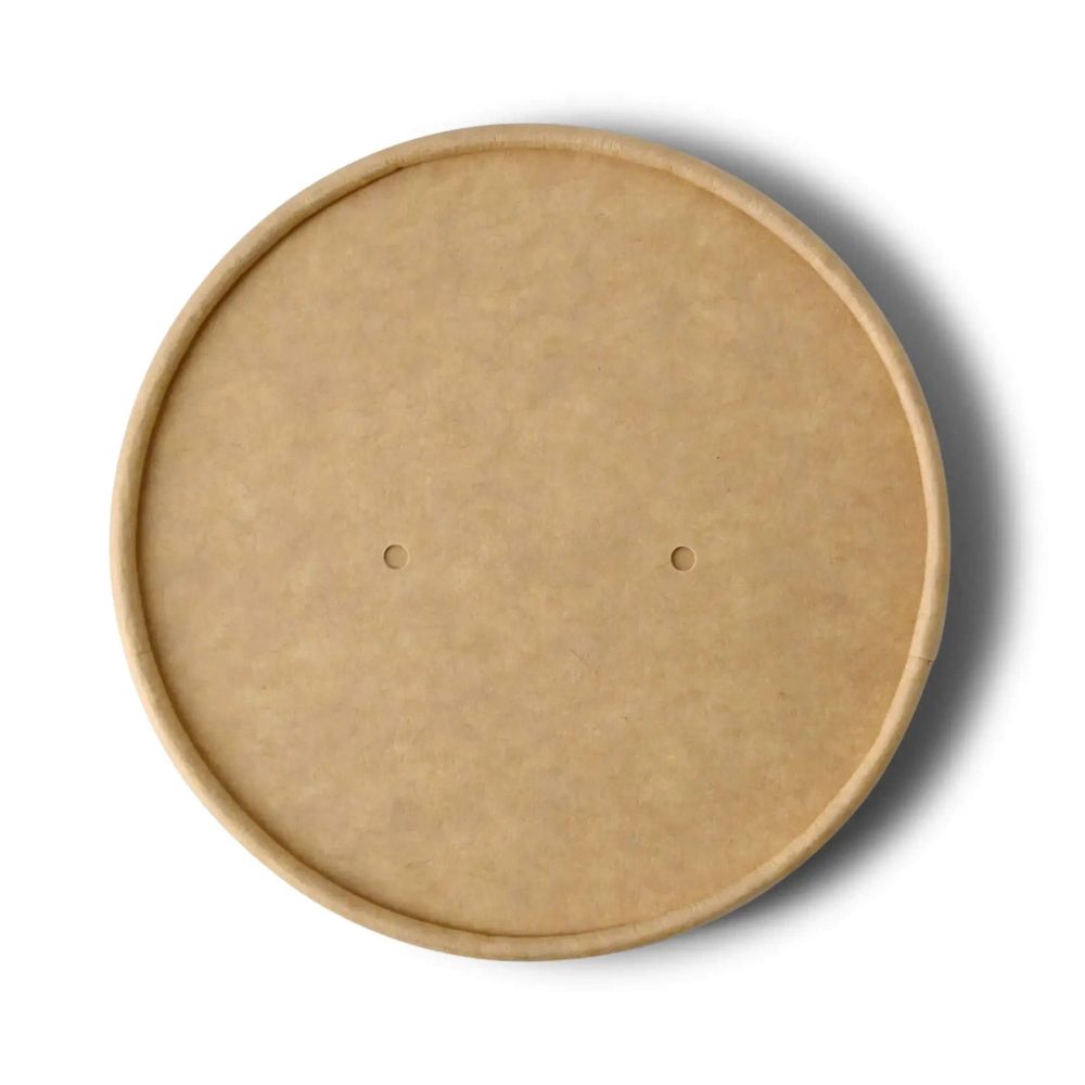 500x Deckel für Suppenbecher Karton braun rund mit Membran versch. Größen