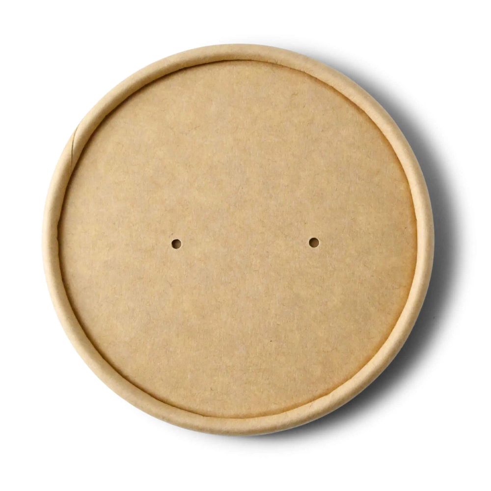 500x Deckel für Suppenbecher Karton braun rund mit Membran versch. Größen